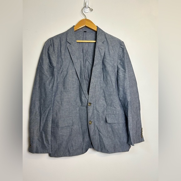 J.Crew LudLow Size 40s Mens Linen Sport Coat Blazer Gray Minimalist Old Money - Picture 1 of 16